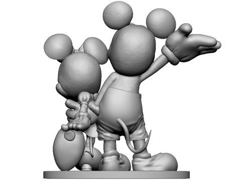 Mickey and Minnie Mouse for 3D Printing Stl 3Dプリントモデル