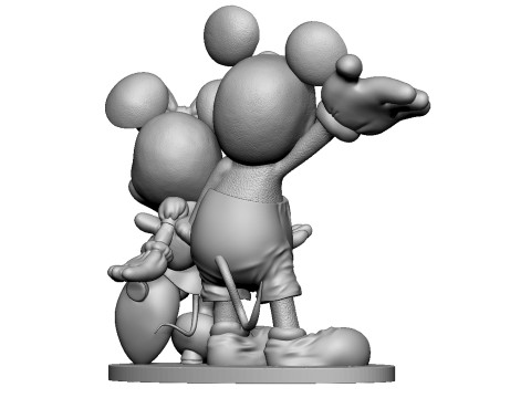 Mickey and Minnie Mouse for 3D Printing Stl 3Dプリントモデル