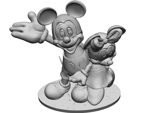 Mickey and Minnie Mouse for 3D Printing Stl 3Dプリントモデル
