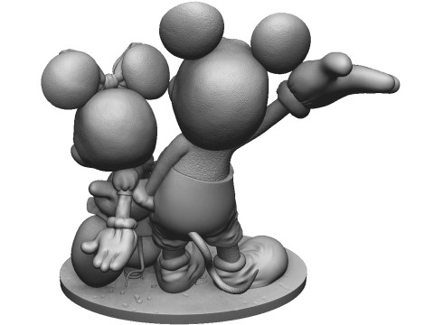 Mickey and Minnie Mouse for 3D Printing Stl 3Dプリントモデル