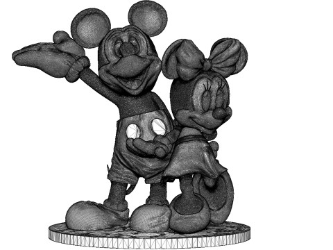 Mickey and Minnie Mouse for 3D Printing Stl 3Dプリントモデル