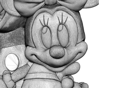 Mickey and Minnie Mouse for 3D Printing Stl 3Dプリントモデル