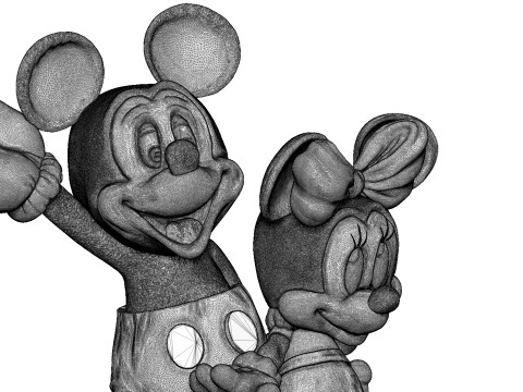 Mickey and Minnie Mouse for 3D Printing Stl 3Dプリントモデル