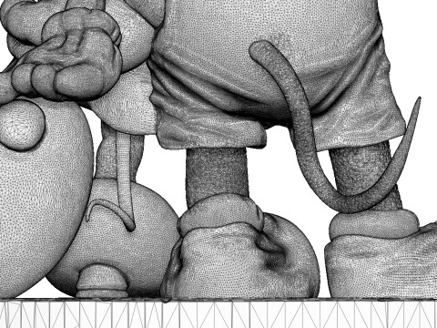 Mickey and Minnie Mouse for 3D Printing Stl 3Dプリントモデル