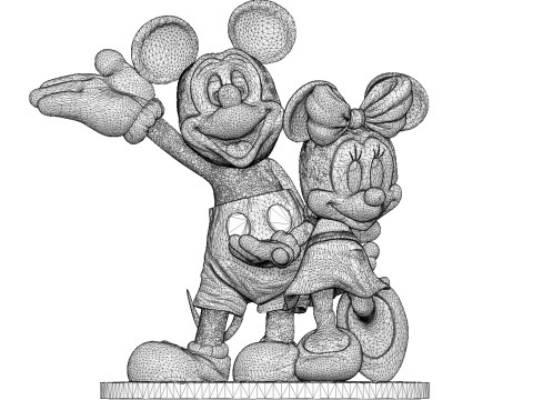 Mickey and Minnie Mouse for 3D Printing Stl 3Dプリントモデル