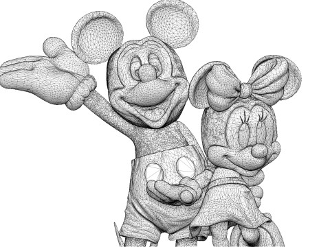 Mickey and Minnie Mouse for 3D Printing Stl 3Dプリントモデル