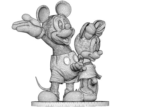Mickey and Minnie Mouse for 3D Printing Stl 3Dプリントモデル