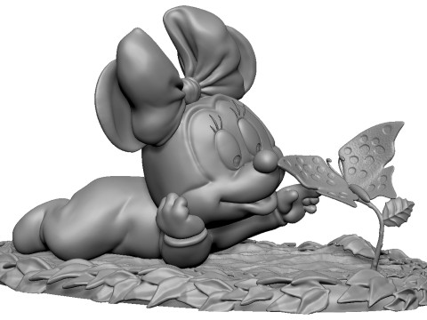 Baby Minnie Mouse for 3D printing 3Dプリントモデル