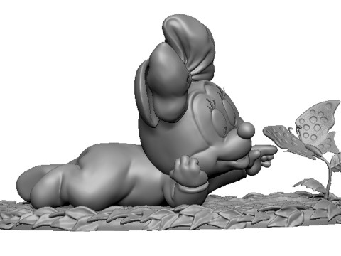 Baby Minnie Mouse for 3D printing 3Dプリントモデル