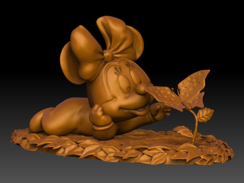 Baby Minnie Mouse for 3D printing 3Dプリントモデル
