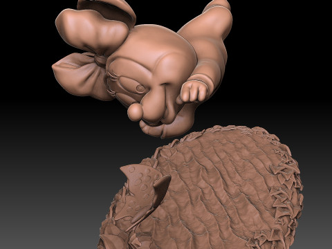Baby Minnie Mouse for 3D printing 3Dプリントモデル