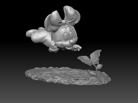 Baby Minnie Mouse for 3D printing 3Dプリントモデル