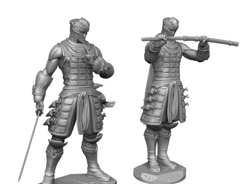 RYU HAYABUSA Ninja Gaiden with a sword 2 options for 3D printing STL 3D प्रिंट मॉडल