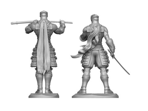 RYU HAYABUSA Ninja Gaiden with a sword 2 options for 3D printing STL 3D प्रिंट मॉडल