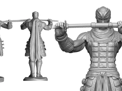 RYU HAYABUSA Ninja Gaiden with a sword 2 options for 3D printing STL 3D Print Model