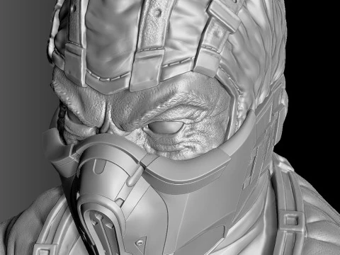 Sub-Zero bust 1 in Mortal Kombat for 3D printing STL 3D Print Model
