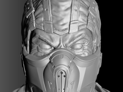 Sub-Zero bust 1 in Mortal Kombat for 3D printing STL Modèles 3D en vedette