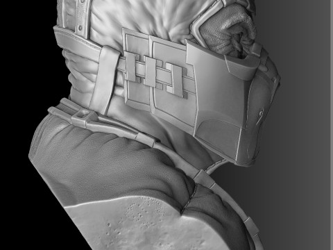 Sub-Zero bust 1 in Mortal Kombat for 3D printing STL Modèles 3D en vedette