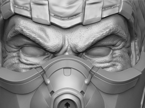 Sub-Zero bust 1 in Mortal Kombat for 3D printing STL Modèles 3D en vedette