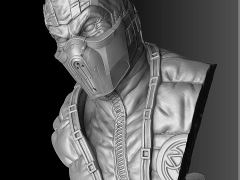 Sub-Zero bust 1 in Mortal Kombat for 3D printing STL 3D Print Model