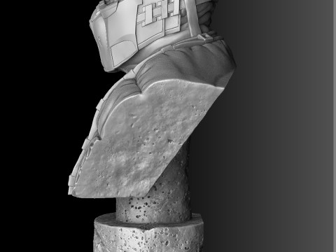 Sub-Zero bust 1 in Mortal Kombat for 3D printing STL Modèles 3D en vedette