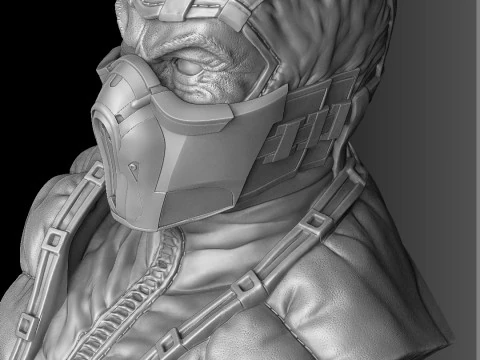 Sub-Zero bust 1 in Mortal Kombat for 3D printing STL 3D Print Model