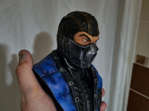 Sub-Zero bust 1 in Mortal Kombat for 3D printing STL Modèles 3D en vedette