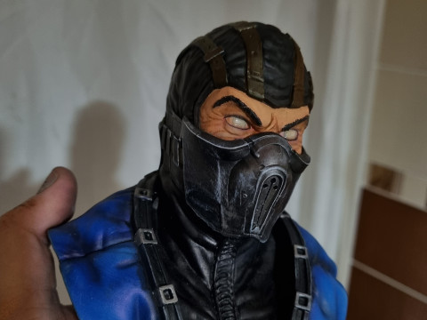 Sub-Zero bust 1 in Mortal Kombat for 3D printing STL Modèles 3D en vedette