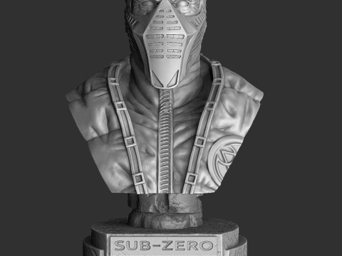 Sub-Zero bust 2 in Mortal Kombat for 3D printing STL Modelo de Impressão 3D
