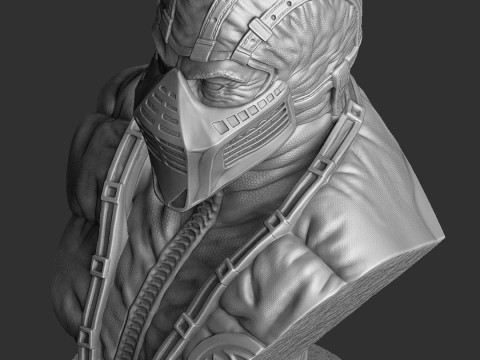 Sub-Zero bust 2 in Mortal Kombat for 3D printing STL 3D Принт Модель