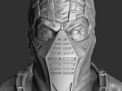 Sub-Zero bust 2 in Mortal Kombat for 3D printing STL 3D Принт Модель