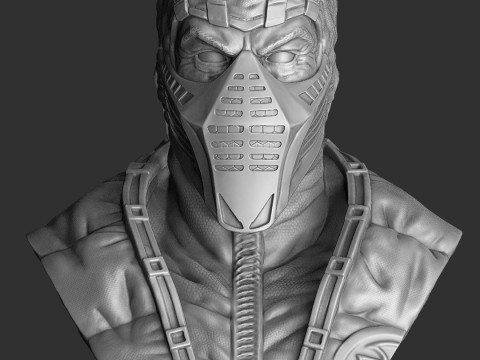 Sub-Zero bust 2 in Mortal Kombat for 3D printing STL 3D Принт Модель