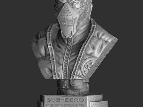 Sub-Zero bust 2 in Mortal Kombat for 3D printing STL 3D Принт Модель