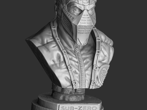 Sub-Zero bust 2 in Mortal Kombat for 3D printing STL 3D Принт Модель