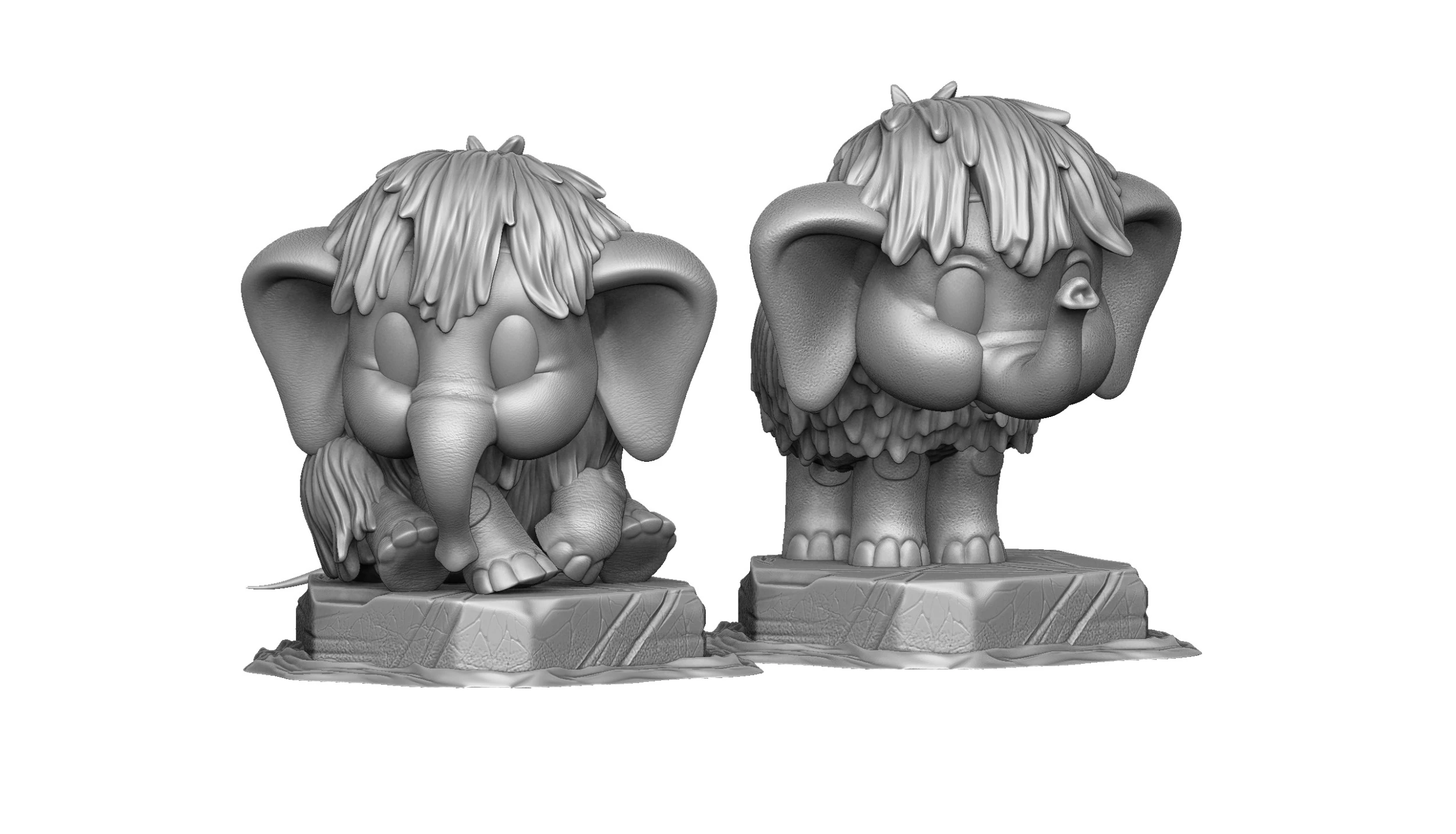 Baby mammoth 4 options for 3D printing STL 3D Print Model .c4d .max .obj .3ds .fbx .stl .blend