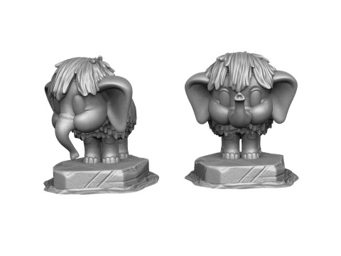 Baby mammoth 4 options for 3D printing STL 3D Print Model