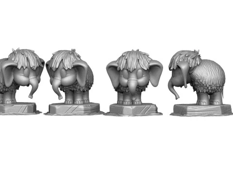 Baby mammoth 4 options for 3D printing STL 3D Print Model