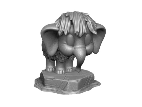 Baby mammoth 4 options for 3D printing STL 3D Print Model