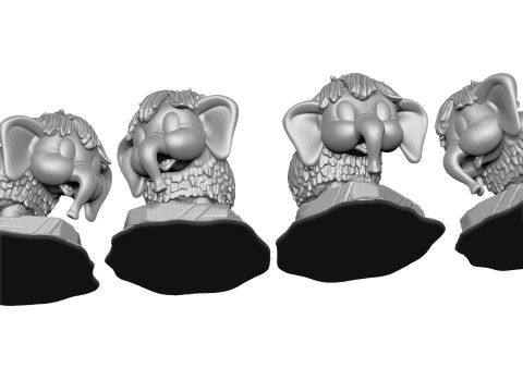 Baby mammoth 4 options for 3D printing STL Modelo de impresión 3D