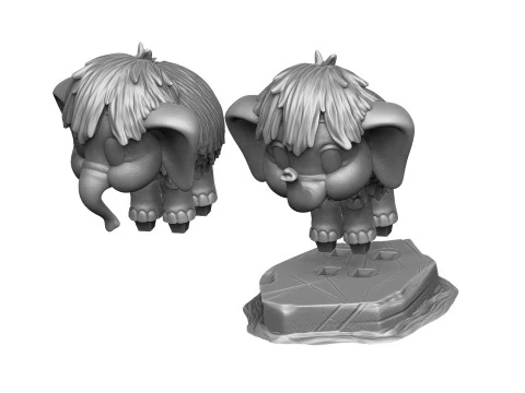 Baby mammoth 4 options for 3D printing STL 3D Print Model