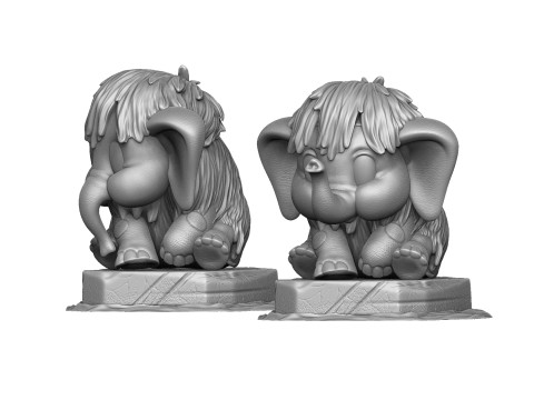Baby mammoth 4 options for 3D printing STL Modelo de impresión 3D