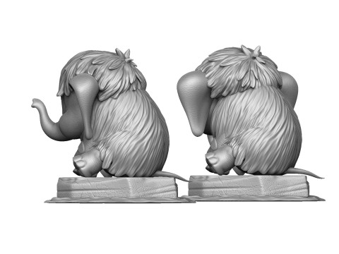 Baby mammoth 4 options for 3D printing STL Modelo de impresión 3D