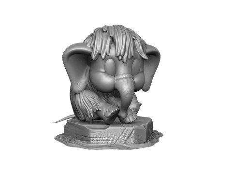 Baby mammoth 4 options for 3D printing STL 3D Print Model