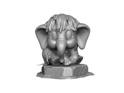 Baby mammoth 4 options for 3D printing STL 3D Print Model