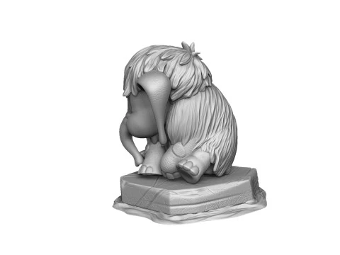 Baby mammoth 4 options for 3D printing STL 3D Print Model
