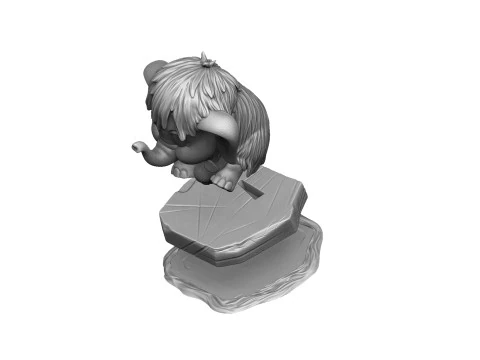 Baby mammoth 4 options for 3D printing STL 3D Print Model