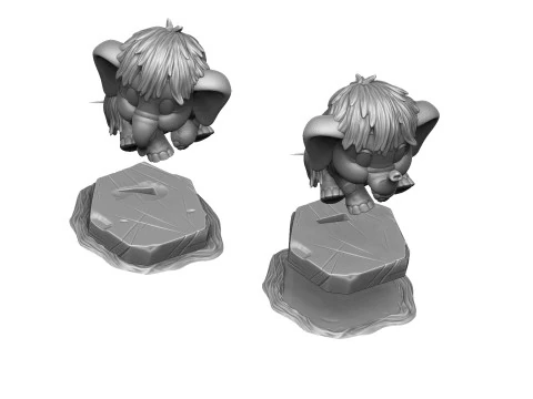 Baby mammoth 4 options for 3D printing STL 3D Print Model