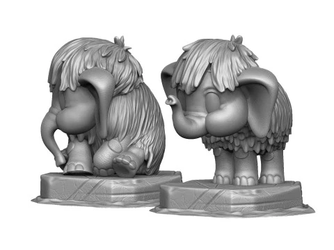 Baby mammoth 4 options for 3D printing STL 3D Print Model