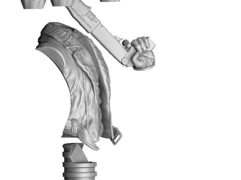 Terminator T-800 BUST with weapons 5 head options for 3D printing STL 3D Print Model