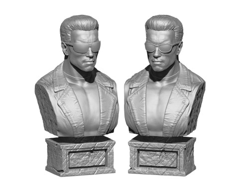 Arnold Schwarzenegger wearing glasses 2 glasses options BUST for 3D printing STL 3D Print Model
